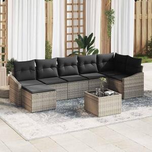 Maison Exclusive – Sedacia súprava, 8 kusov, sivá [syntetický materiál]: Polyratan