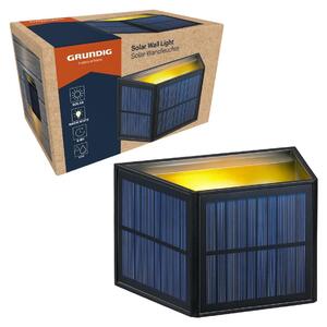 Solárne lampy Grundig pre exteriér – solárne záhradné svietidlá s teplou bielou LED, IP44 – solárne lampy pre exteriér, záhradné svietidlá na montáž na stenu – solárne záhradné osvetlenie, vonkajšia nástenná lampa