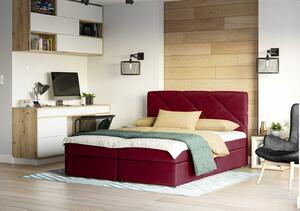 Manželská posteľ s prešívaním KATRIN 140x200, červená