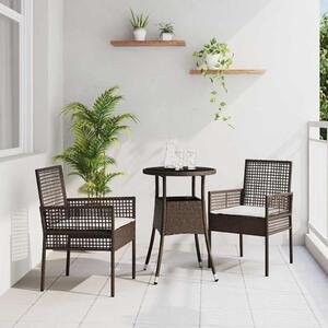Maison Exclusive - Záhradný jedálenský set 3 pcs Hnedá Poly ratan