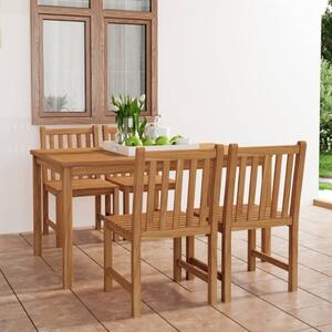 Maison Exclusive - 5-dielna záhradná jedálenská súprava 150x90 cm masívne teakové drevo