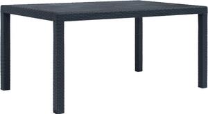 Maison Exclusive - Záhradný stôl antracit 150x90x72 cm plastový ratanový vzhľad