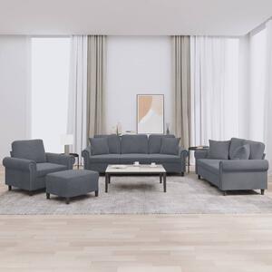 Maison Exclusive – 4-dielna sedacia súprava s vankúšmi, tmavošedý zamat