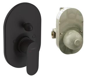 Sprchová a vaňová batéria Hansgrohe Vernis Blend vrátane podomietkového telesa matná čierna 71473670