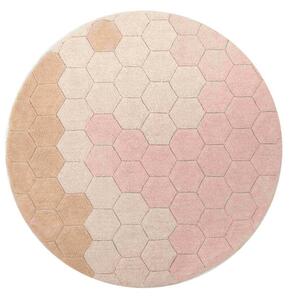Lorena Canals , Detský kusový koberec Honeycomb Rose kruh, 140x140, ružová, detská izba