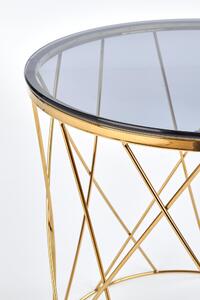 Konferenčný stolík SELENA 55 cm - zlatá / dymové sklo