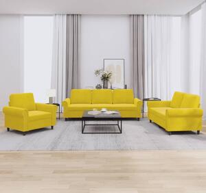 Maison Exclusive – 3-dielna sedacia súprava s vankúšmi, žltý zamat