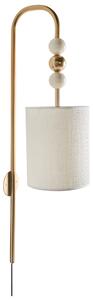 Nástenná lampa mosadzná béžová železo s bielym tienidlom mid-century modern štýl obývačka spálňa