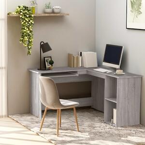 Maison Exclusive - Rohový písací stôl Grey Sonoma 120x140x75 cm drevený materiál