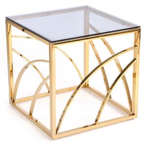 Konferenčný stolík UNIVERSE 55 cm - zlatá / dymové sklo