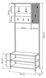 Predsieňová stena NOMAD 182x78 cm čierna/antracit