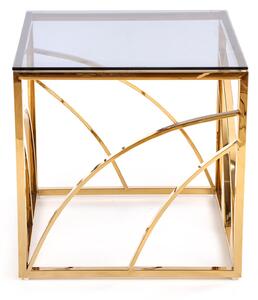 Konferenčný stolík UNIVERSE 55 cm - zlatá / dymové sklo