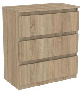 Komoda z dreva Sonoma, s zásuvkami, výška 70 cm, 3 zásuvky, vhodná do spálne a obývačky. VÝROBCA