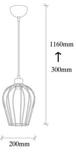 Luster na lanku TEL 1xE27/40W/230V