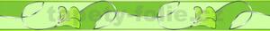 Samolepiaca bordúra D 58-007-7, rozměr 5 m x 5,8 cm, kvety s vlnovkami tmavo zelené, IMPOL TRADE