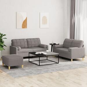 Maison Exclusive – 3-dielna sedacia súprava s vankúšmi, látka v odtieni taupe