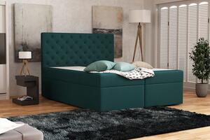 Elegantní čalouněná postel 120x200 ALLEFFRA - modrozelená