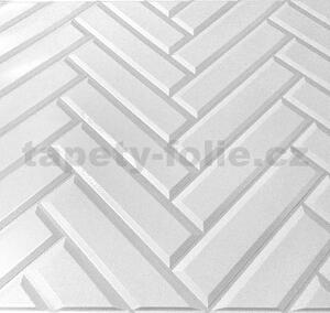 Obkladové panely 3D PVC PCV89, cena za kus, rozmer 960 x 480 mm, obklad biely, IMPOL TRADE