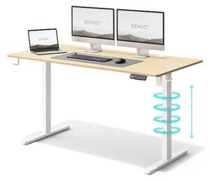 SENSE7 NOJO Počítačový stôl, herný stôl, písací stôl, 140 x 70 cm, elektrické nastavenie výšky, pamäťová funkcia, držiak na slúchadlá, organizér káblov XXL PC