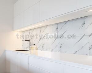 Samolepiace PVC 3D panely LVT07, cena za kus, rozmer 60 x 30 cm, mramor bielo-čierny lesklý, IMPOL TRADE