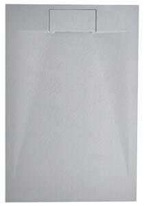 Sprchová vanička s odtokom sivá SMC 80 x 120 x 3 cm obdĺžnikový tvar efekt prírodného kameňa minimalistický štýl kúpeľňa