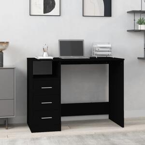 Maison Exclusive - písací stôl so zásuvkami Čierny 102x50x76 cm Drevený materiál
