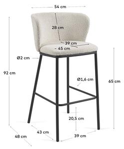 Béžové barové stoličky v súprave 2 ks 92 cm Ciselia – Kave Home