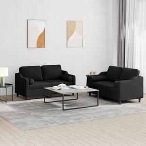 Maison Exclusive – 2-dielna sedacia súprava s vankúšmi, čierna látka