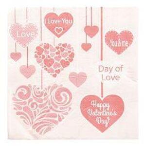 Papierové obrúsky Happy valentine day