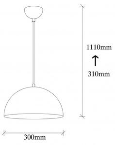 Luster na lanku SIVANI 1xE27/40W/230V pr. 30 cm čierna/medená