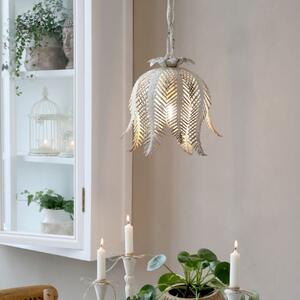 Lampa s listami biely kov