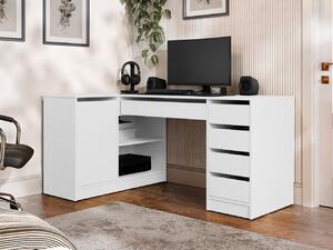 Mirjan24 Rohový PC stôl Heron, Farby: biela 5903211508745