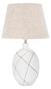Stolová lampa s textilným tienidlom v bielo-krémovej farbe (výška 60 cm) Lines – Mauro Ferretti