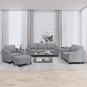 Maison Exclusive – 4-dielna sedacia súprava s vankúšmi, svetlosivá látka