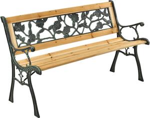 Záhradná lavica Venezia 200575, 2-miestna lavica, z lakovaného dreva, liatina, 122 x 54 x 73 cm