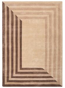 Koberec béžový viskóza a vlna obdĺžnikový tvar geometrický vzor 160 x 230 cm moderný štýl obývacia izba