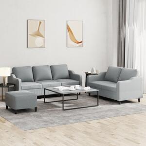 Maison Exclusive – 3-dielna sedacia súprava s vankúšmi, svetlosivá látka