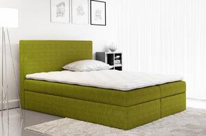 Boxspringová čalúnená posteľ Ella zelená 160 + Topper zdarma