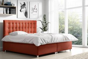 Čalúnená jednolôžková posteľ Diana červená 120 + topper zdarma