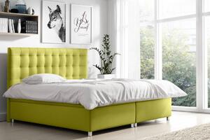 Jednolôžková čalúnená posteľ Diana zelená 140 + Topper zdarma