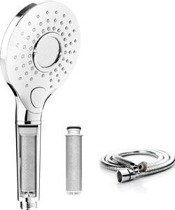 Rainsworth sprchová hlavica s filtrom Úspora vody a zvýšenie tlaku H36807-3 typy prúdu Ručná sprcha s hadicou 150 cm, sprchová hlavica s filtrom proti vodnému kameňu, chróm
