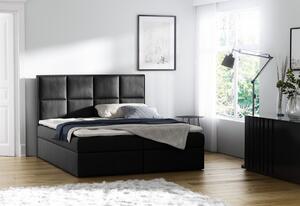 Čalúnená posteľ s úložným priestorom Sivio čierna 140 + TOPPER ZDARMA