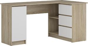 Nabbi Rohový PC stolík Alsen - dub sonoma / biela