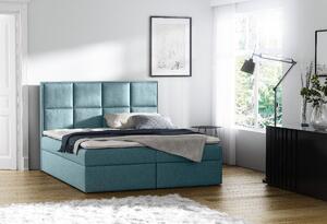 Čalúnená posteľ s úložným priestorom Sivio modrá 120 + TOPPER ZDARMA