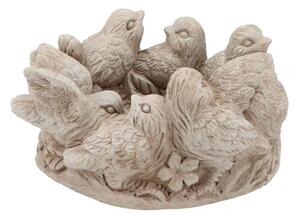 Cementový kvetináč misa s vtáčikmi Saint antique Bird - 22*21*11 cm - daan kromhout
