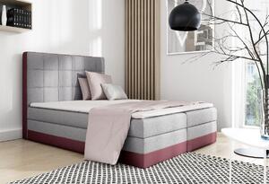 Dvojlôžko s matracom a roštom Sandy šedé, červené 180 + topper zdarma