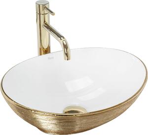 Umývadlo na dosku Rea SOFIA Gold Brush White