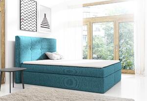 Veľká manželská posteľ Olivio modrá 200 + topper zdarma