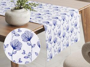 Biante Bavlnený behúň na stôl Sandra SA-254 Modré poľné kvety 20x140 cm