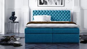 Štýlová kontinentálna posteľ Giulio modré 200 x 200 + topper zdarma